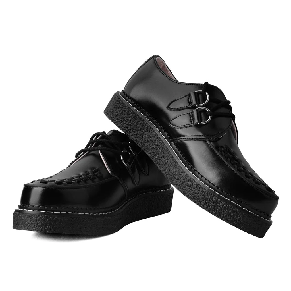 1970 Original Creeper Black Leather & White Stitch - Image 4
