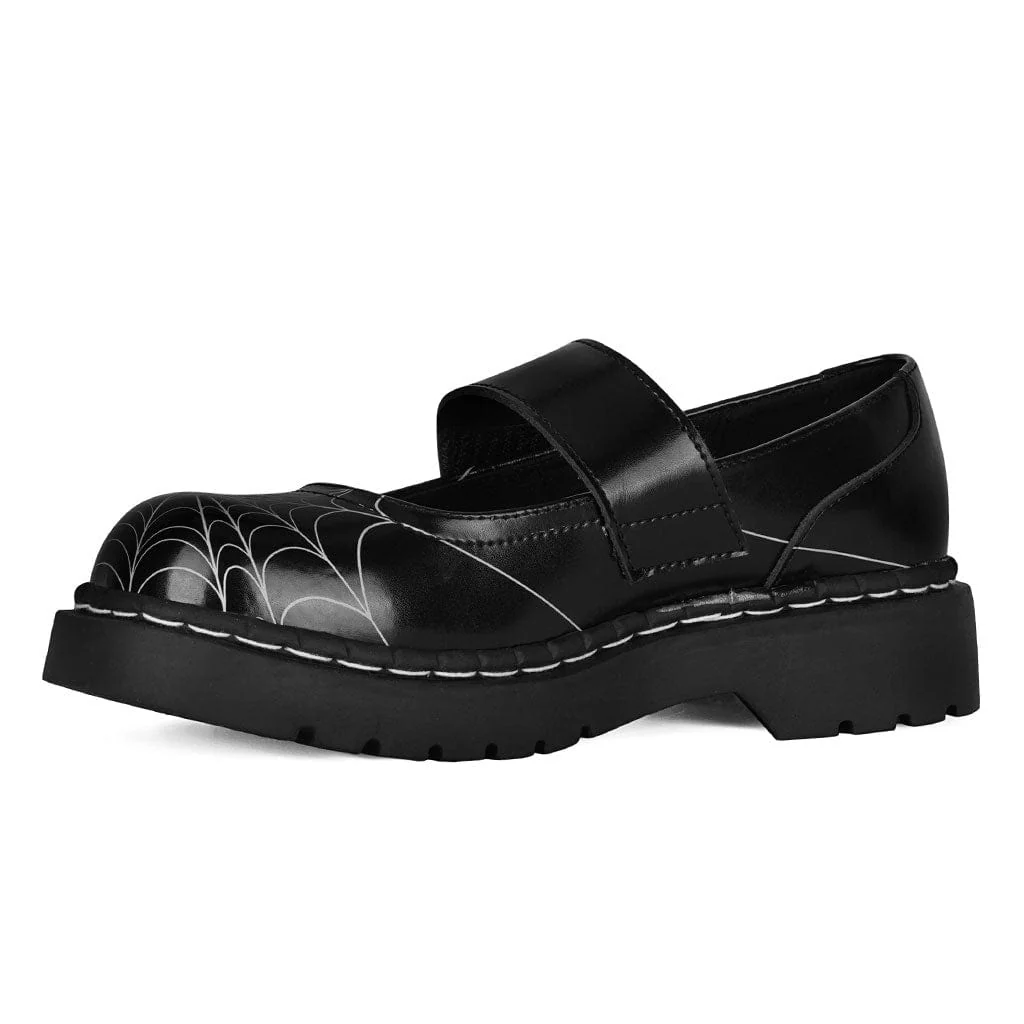 Anarchic Mary Jane Black Spiderweb Leather - Image 4