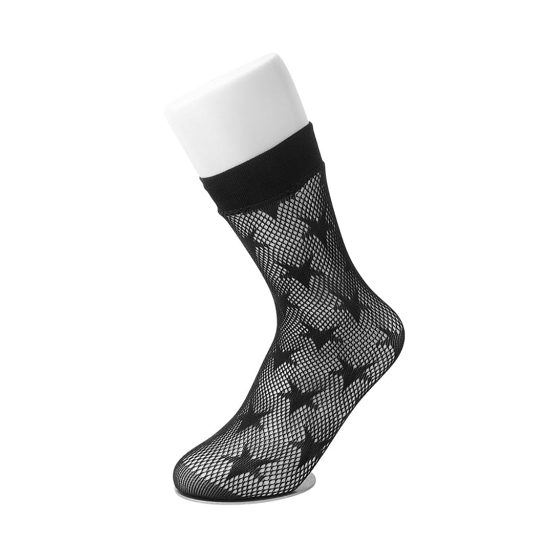Crew Sock Black Star Mesh Women's