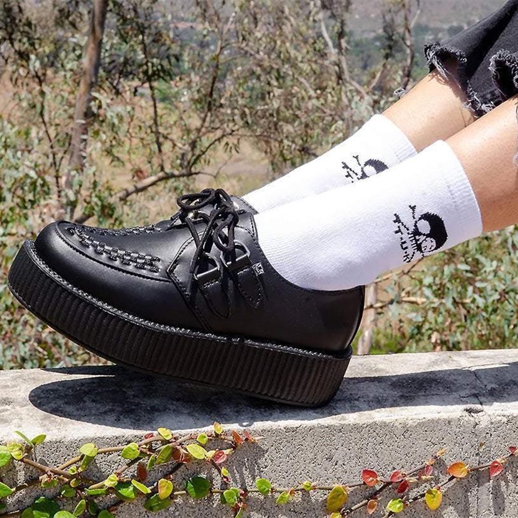 Crew Sock White T.U.K. Skull Women's - Image 2