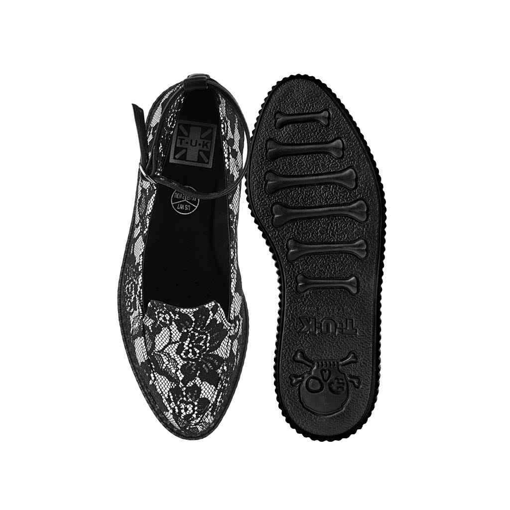 Ballet Creeper Ankle Strap Black/White Lace - Image 5