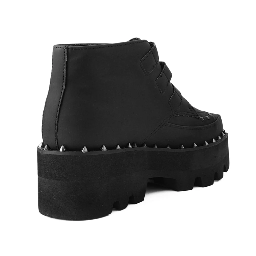 Dino Lug 3 Buckle Boot Matte Black Vegan Leather - Image 4