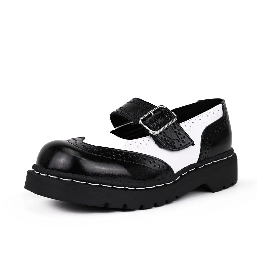 Anarchic Mary Jane Black & White Leather - Image 3