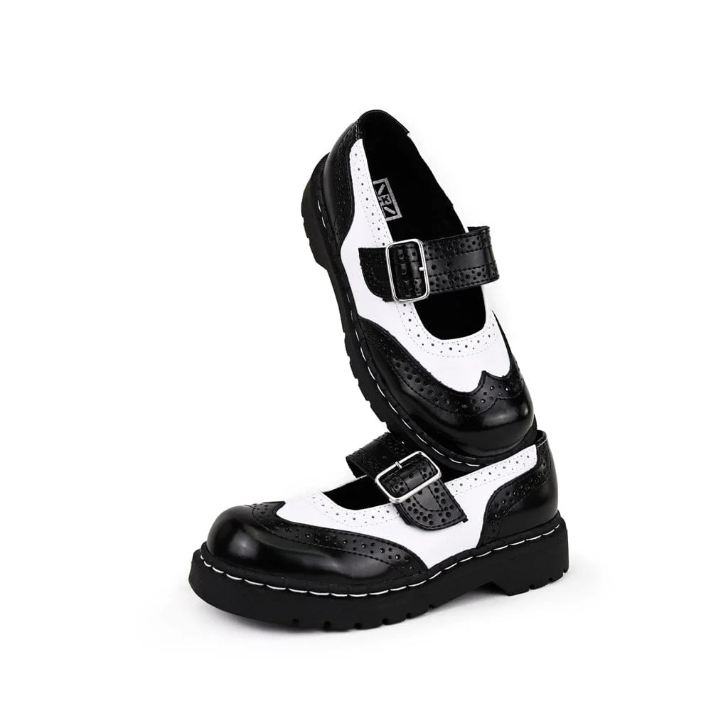 Anarchic Mary Jane Black & White Leather - Image 5