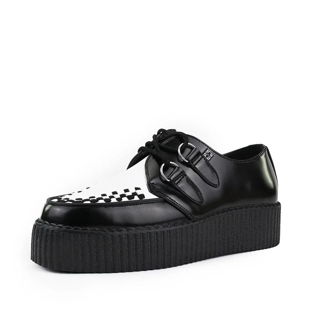 Viva High Creeper Black & White Leather - Image 3