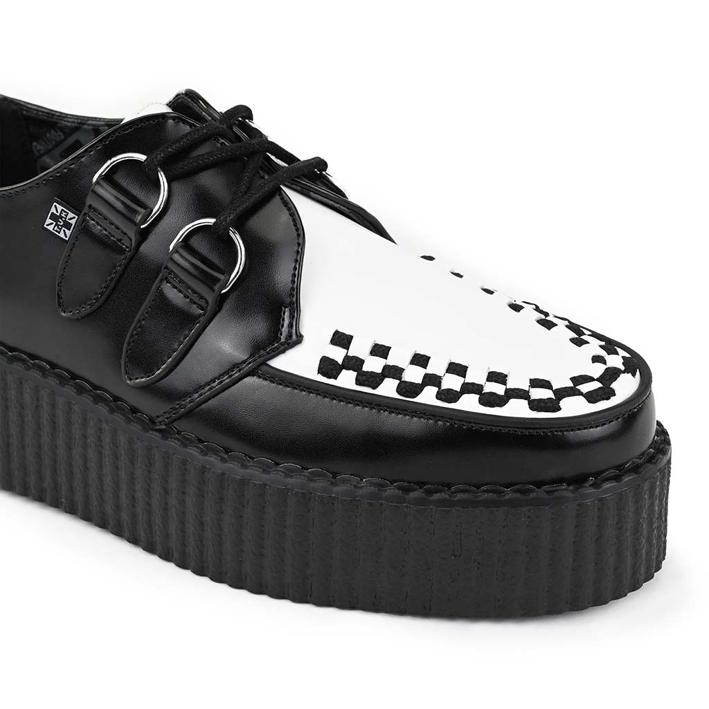 Viva High Creeper Black & White Leather - Image 5