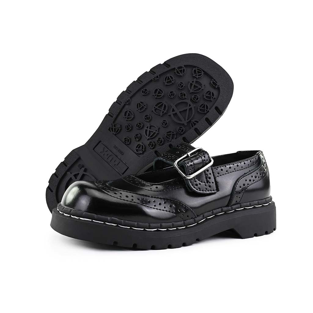 Anarchic Mary Jane Brogue Black Leather - Image 6
