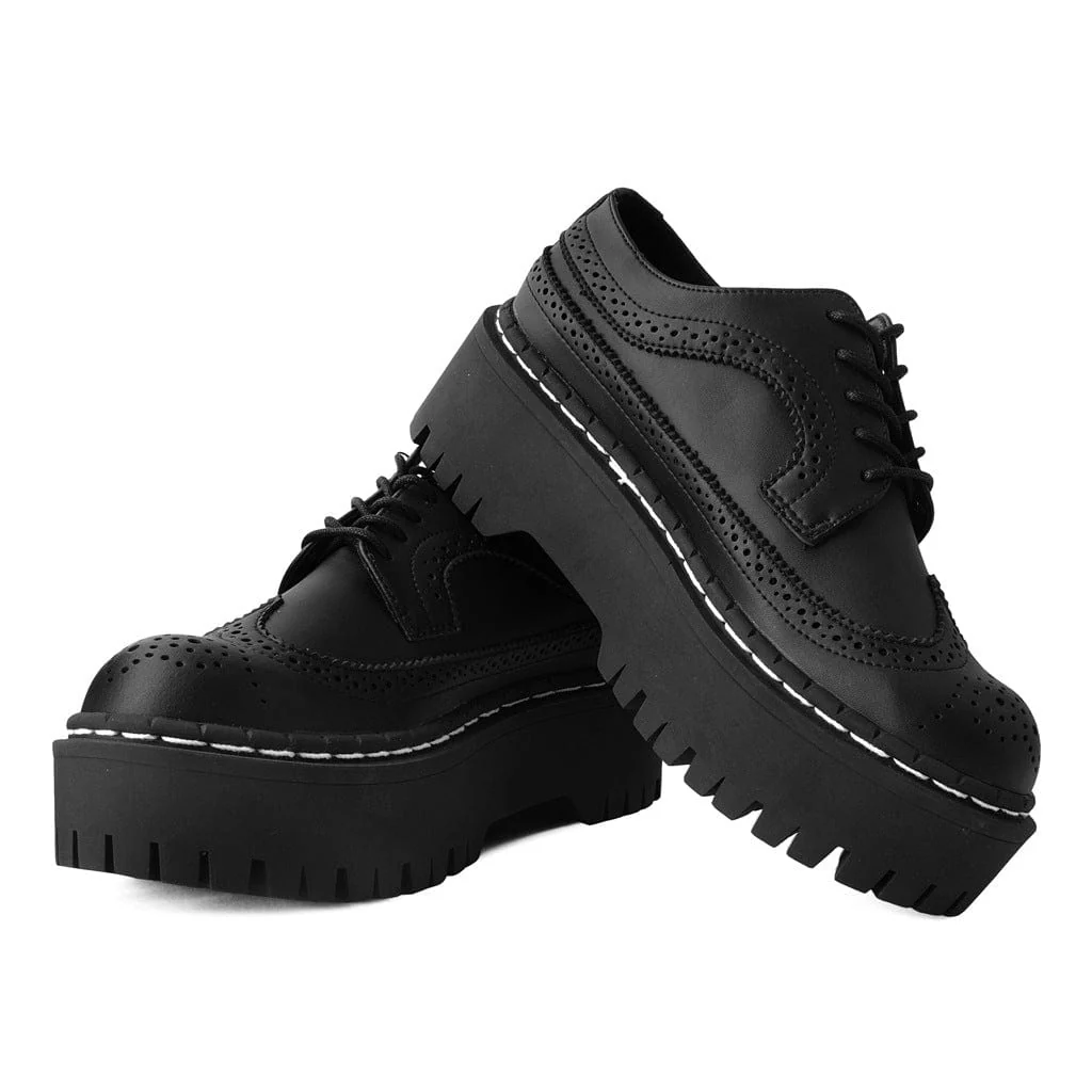 Double Decker Brogue Lace Up Black TUKskin™ - Image 3