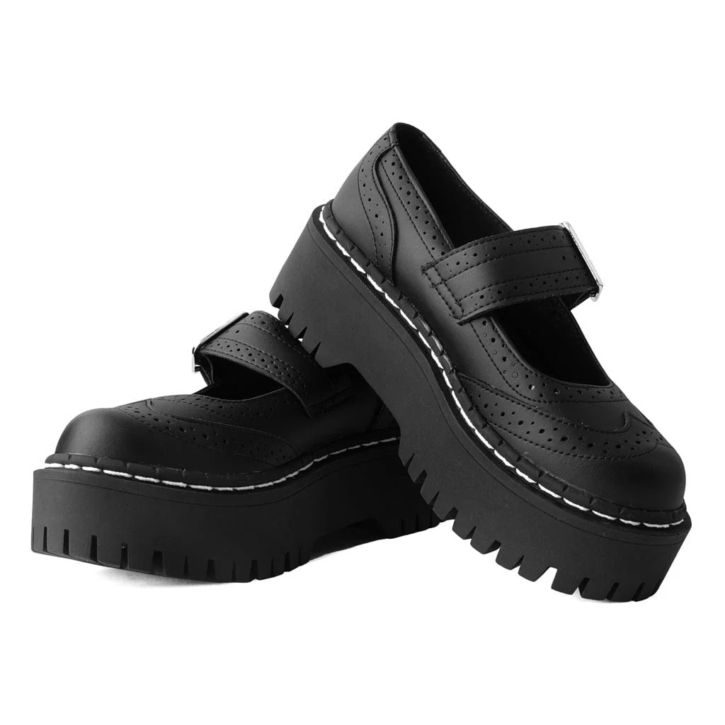 Double Decker Mary Jane Black Vegan TUKskin™ - Image 3