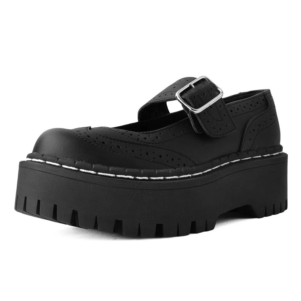 Double Decker Mary Jane Black Vegan TUKskin™ - Image 4