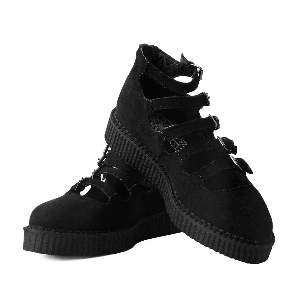 Ballet Creeper Multi-Strap Black Vegan Suede - Image 3