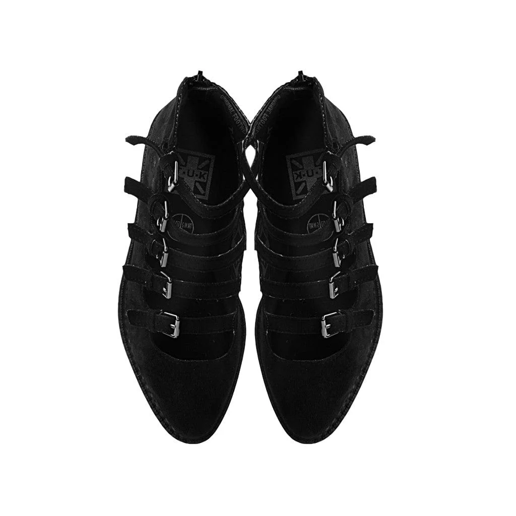 Ballet Creeper Multi-Strap Black Vegan Suede - Image 5