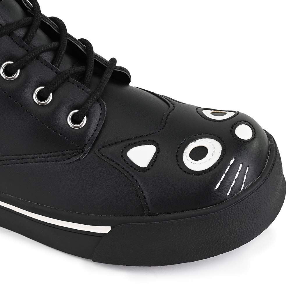 Kitty Combat Boot Black Vegan Leather - Image 3