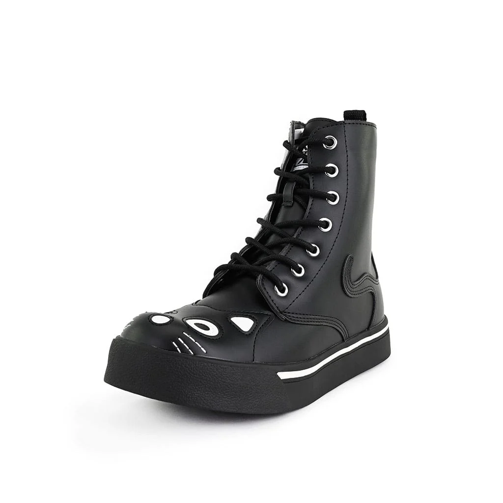 Kitty Combat Boot Black Vegan Leather - Image 5