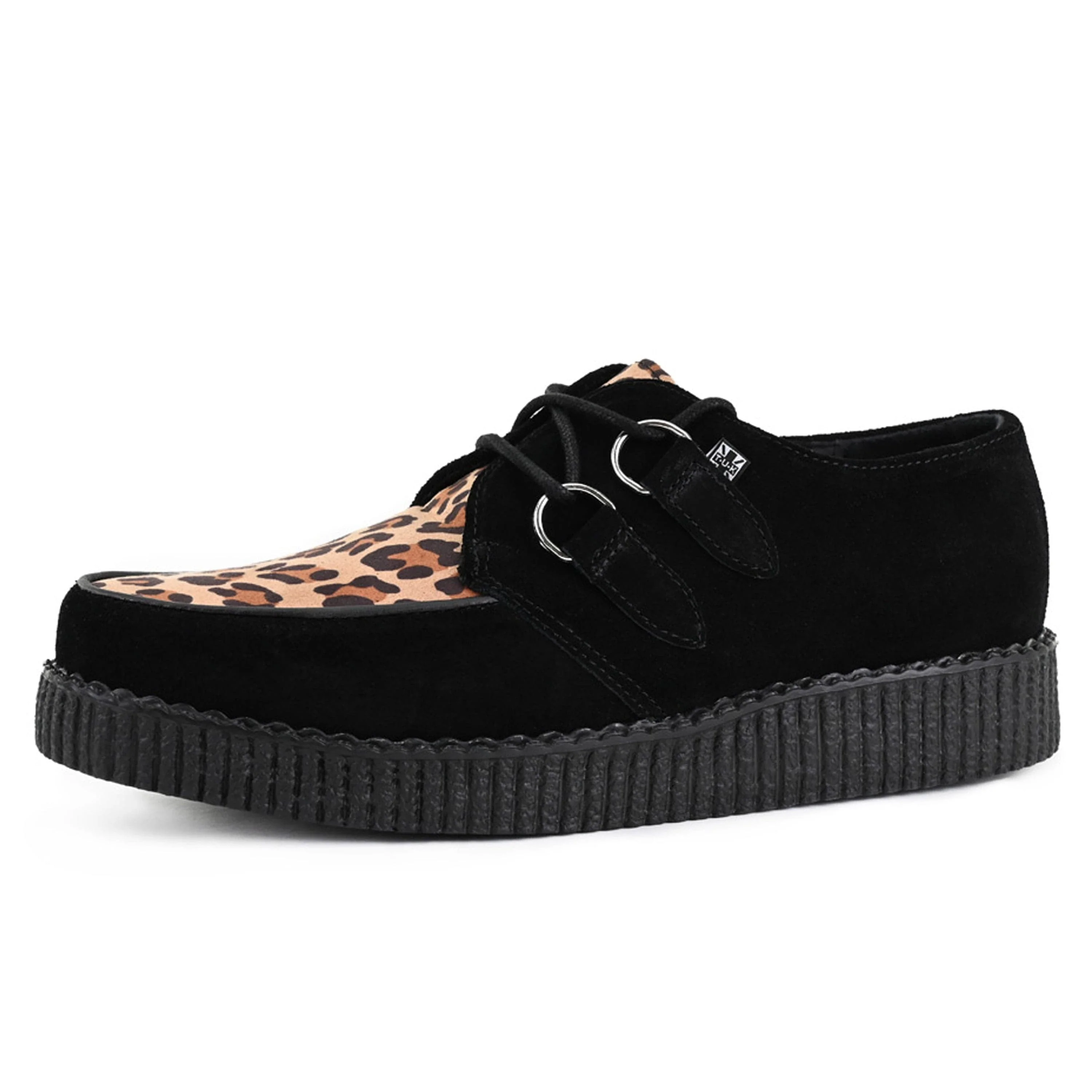 Viva Low Creeper Black & Leopard Suede - Image 3