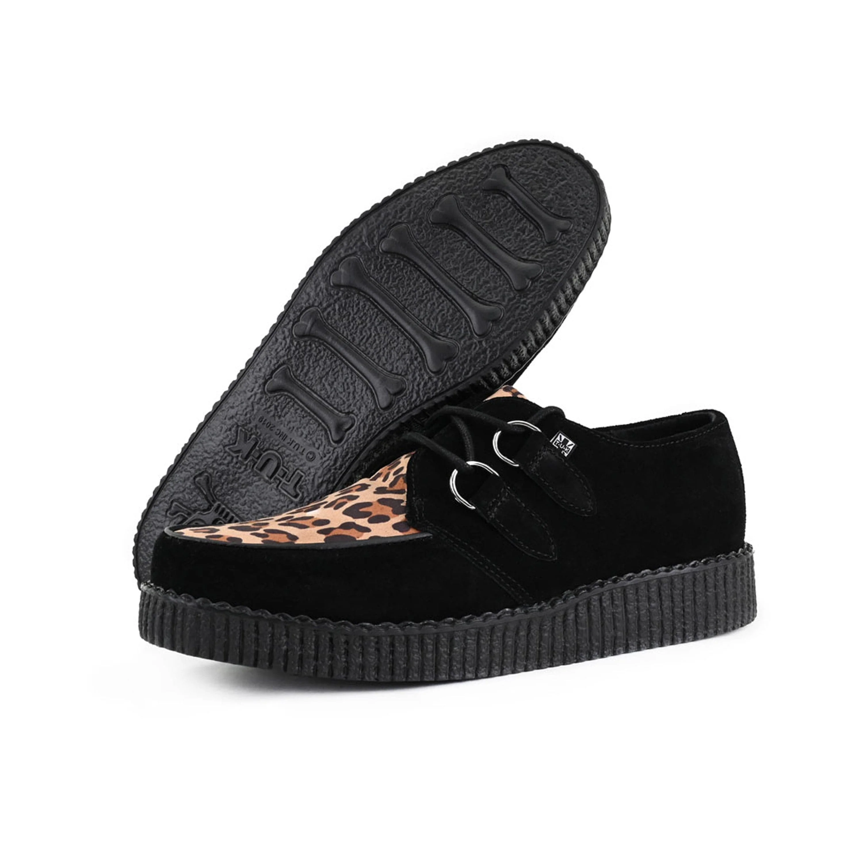 Viva Low Creeper Black & Leopard Suede - Image 4