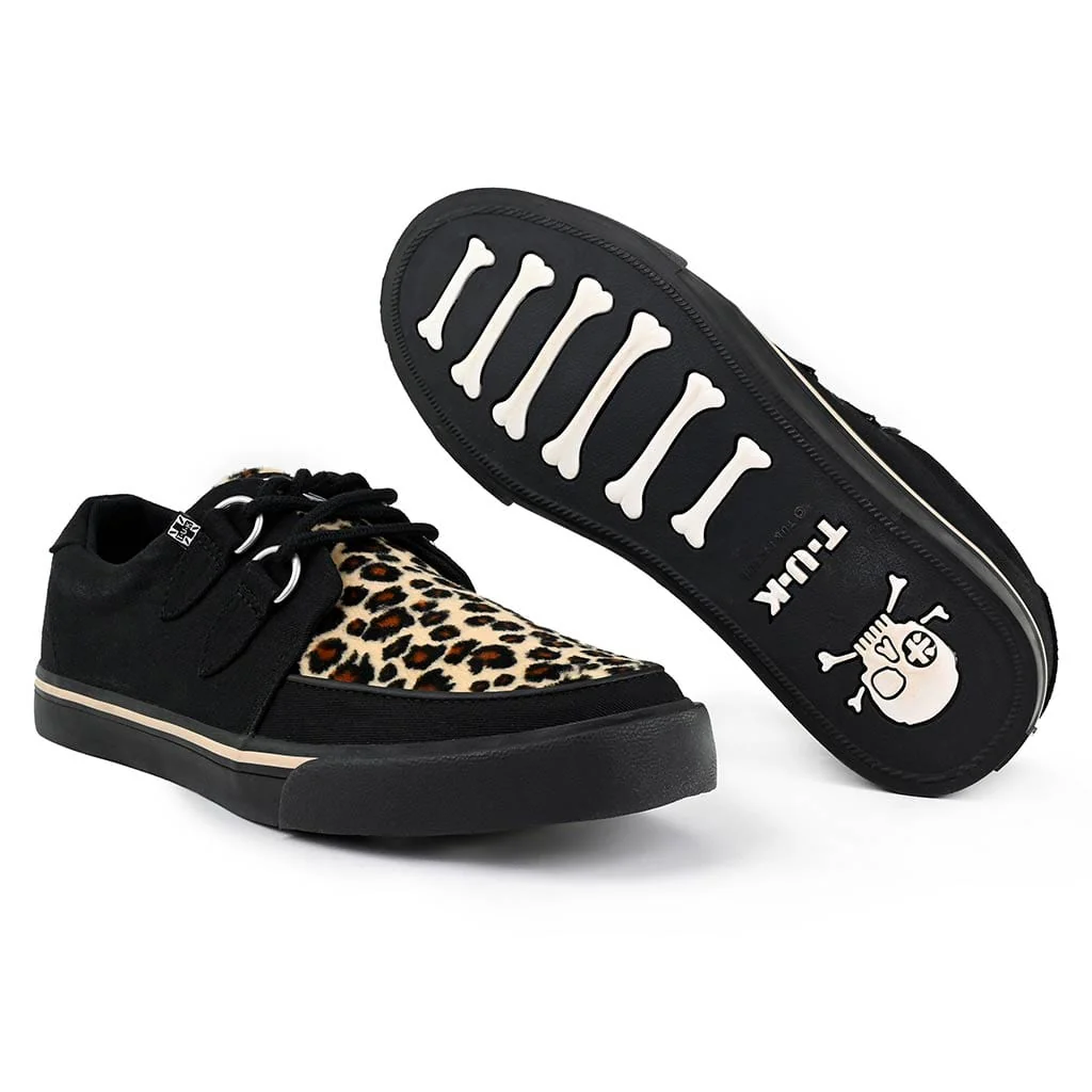 Creeper Sneaker Black Canvas & Leopard Print - Image 3
