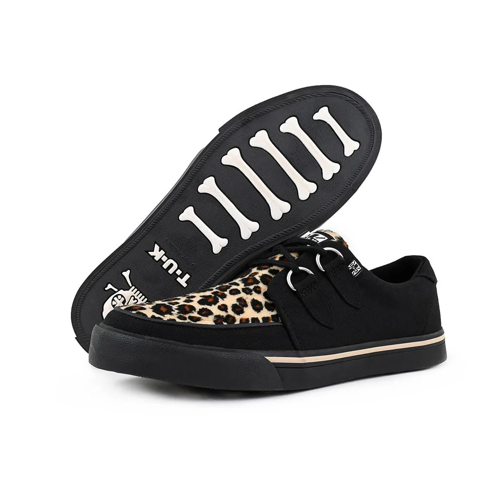 Creeper Sneaker Black Canvas & Leopard Print - Image 5