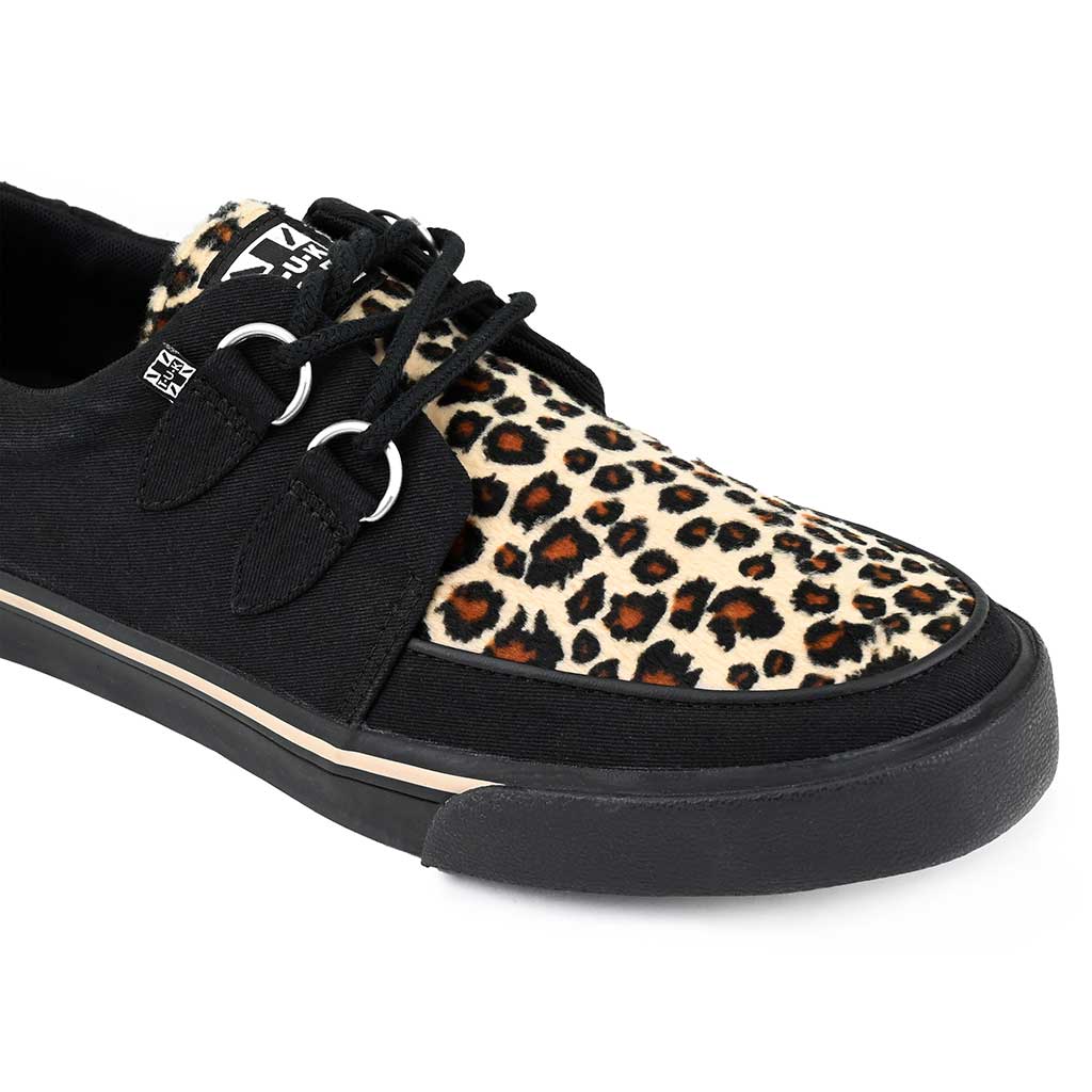 Creeper Sneaker Black Canvas & Leopard Print - Image 6