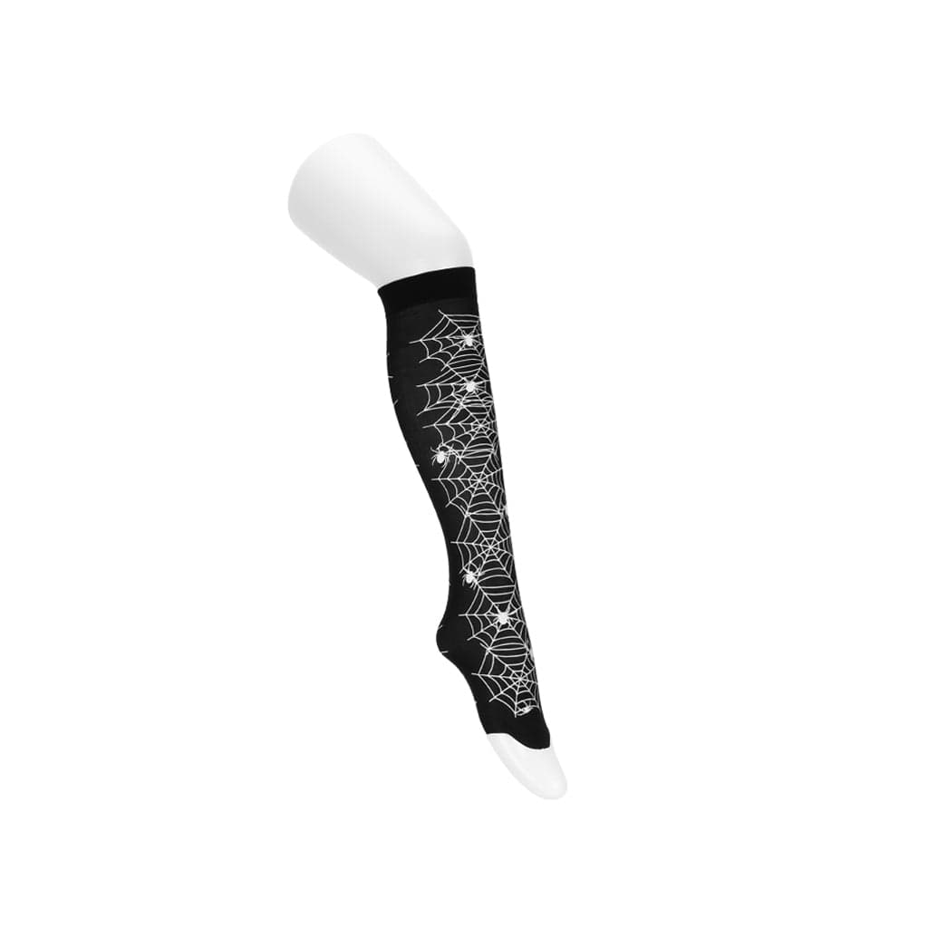 Knee High Black Spider Sock Women's - Image 2