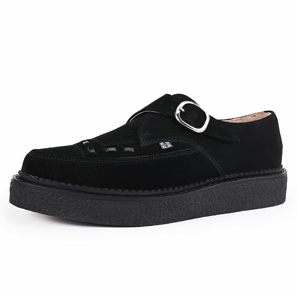 1970 Original Pointed Creeper Black Suede & Monk Buckle - Image 3