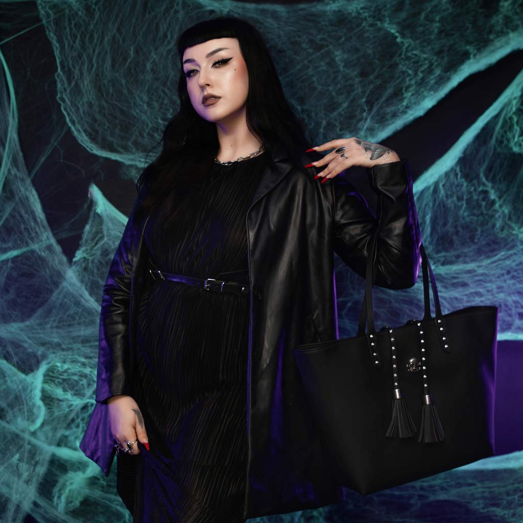 Black Tassel Tote Bag - Image 2