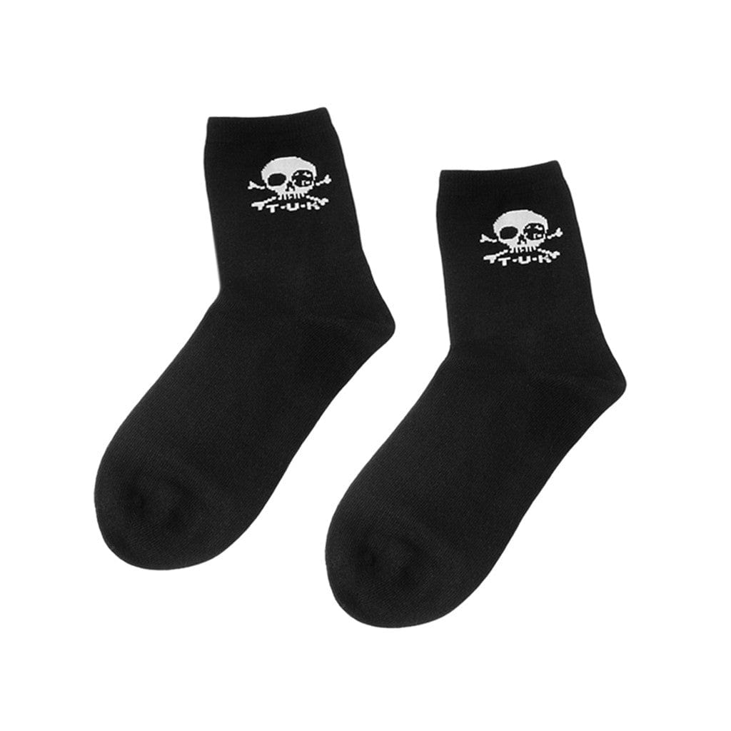 Crew Sock Black Skull Logo Women's - Image 3