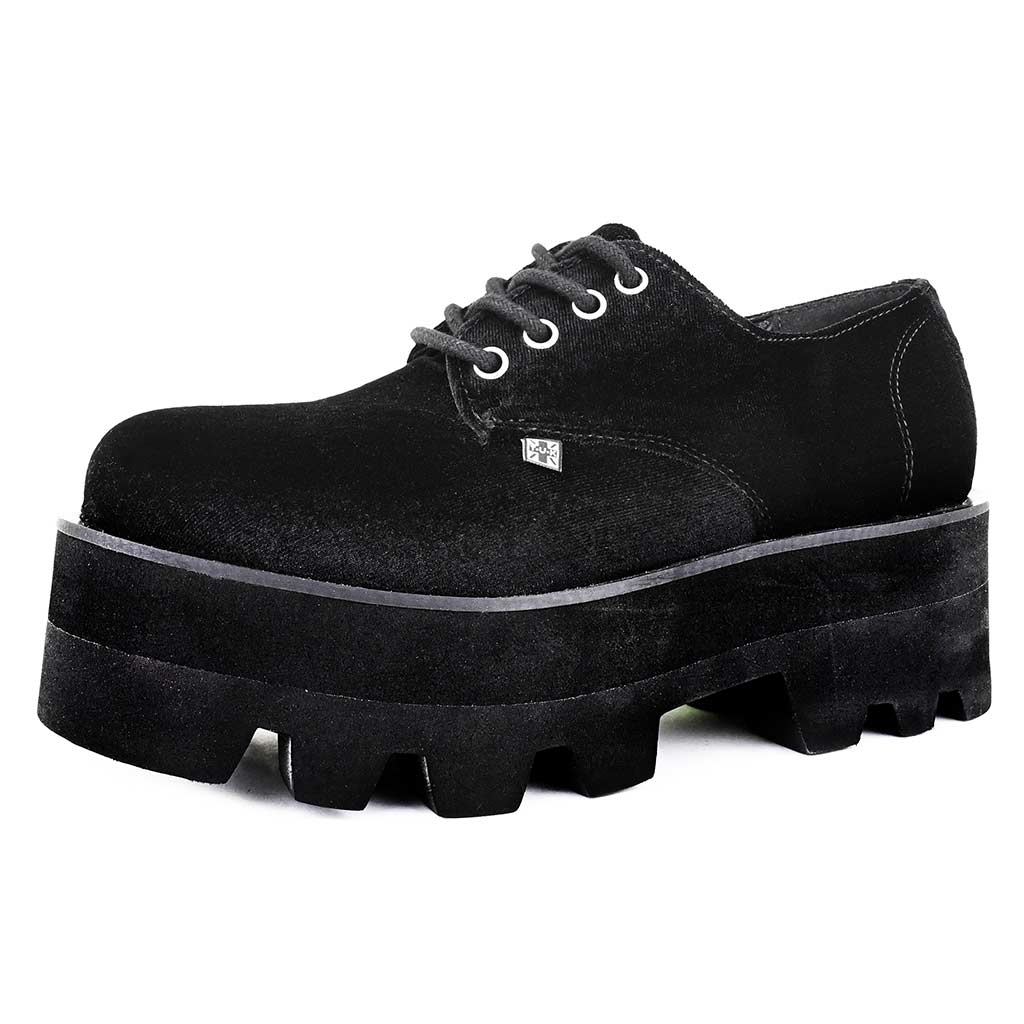 Dino Lug Stacked Sole Black Velvet - Image 3