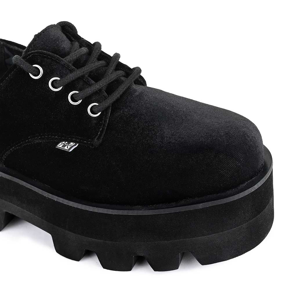Dino Lug Stacked Sole Black Velvet - Image 4