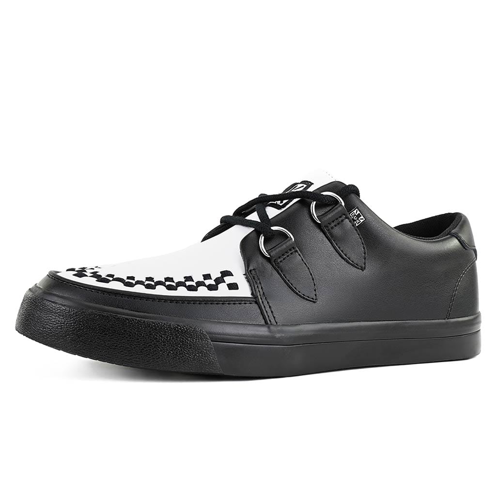 Creeper Sneaker Black & White Leather - Image 3