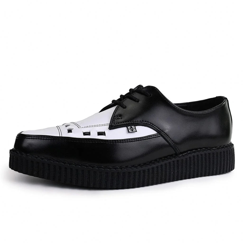 Pointed Creeper Black & White Leather - Image 3