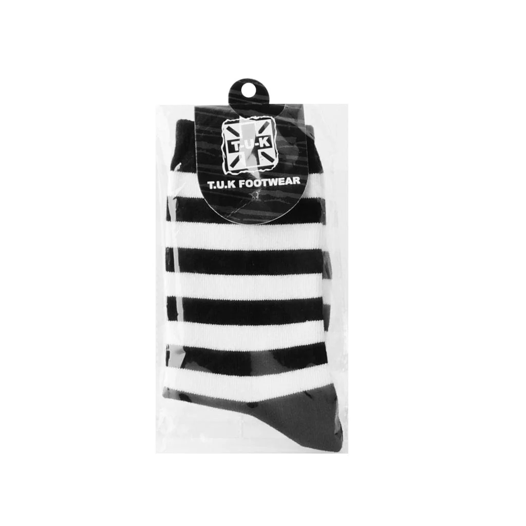 Crew Sock Black & White Stripe Men's - Image 3