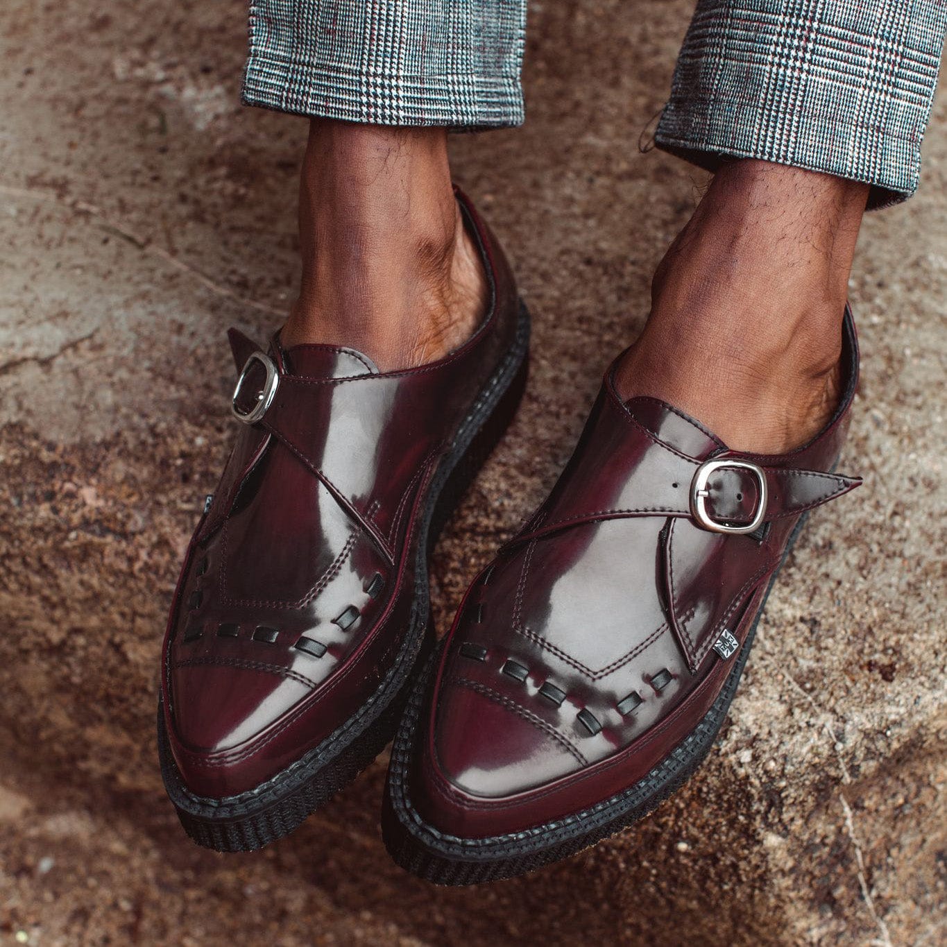 Pointed Creeper Monk Buckle Burgundy TUKskin™ - Image 2