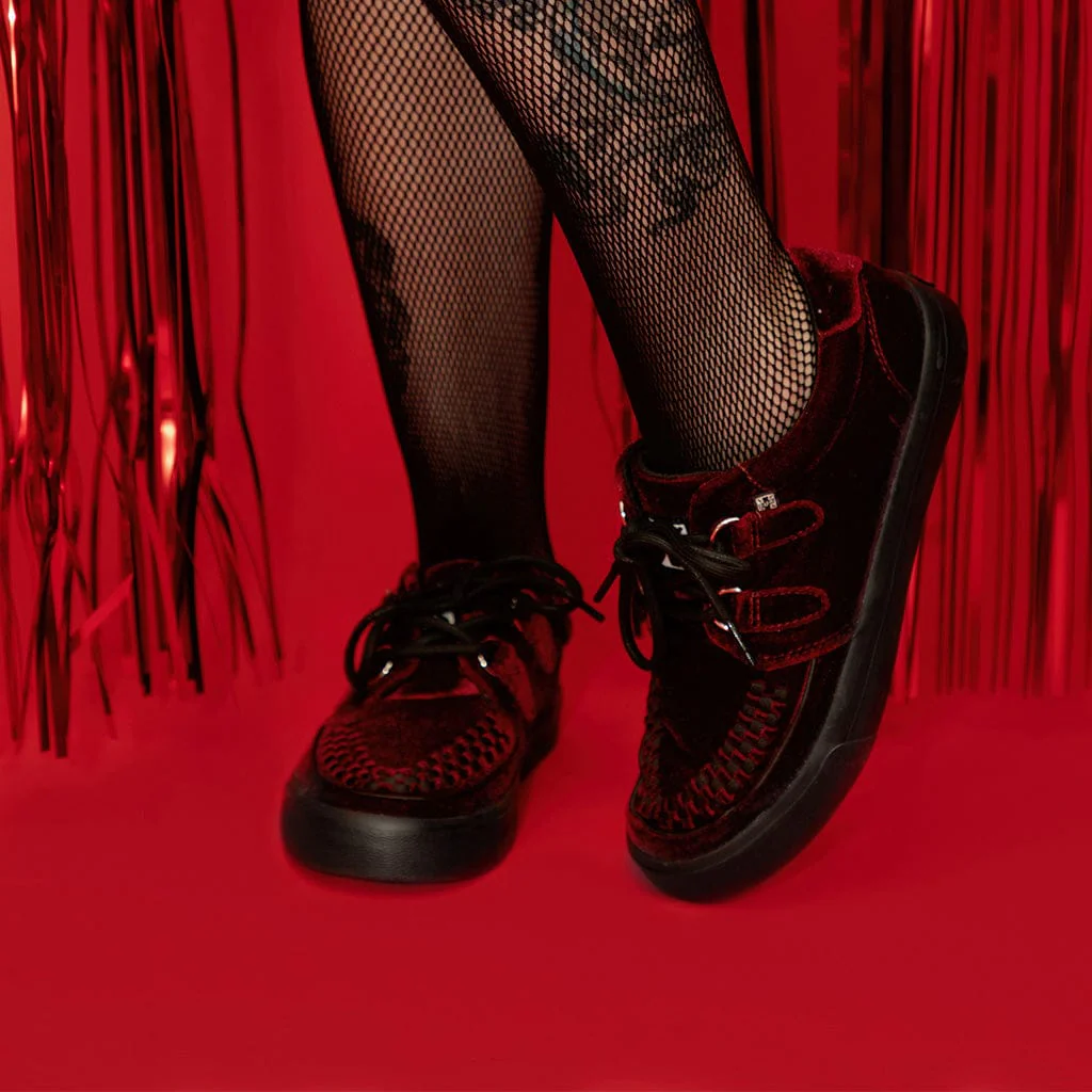 Creeper Sneaker Burgundy Velvet - Image 5