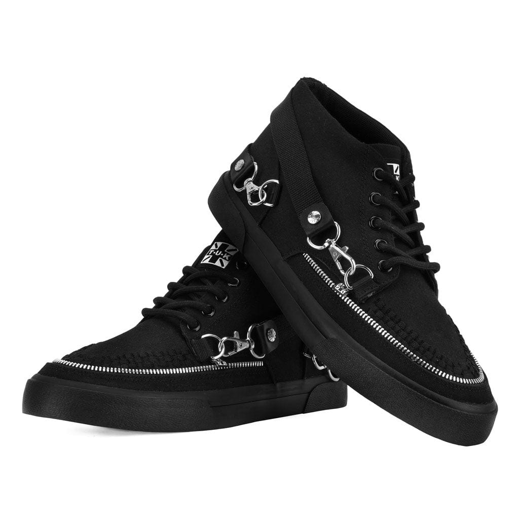 Creeper Bondage Sneaker Mid Top Black Canvas - Image 3