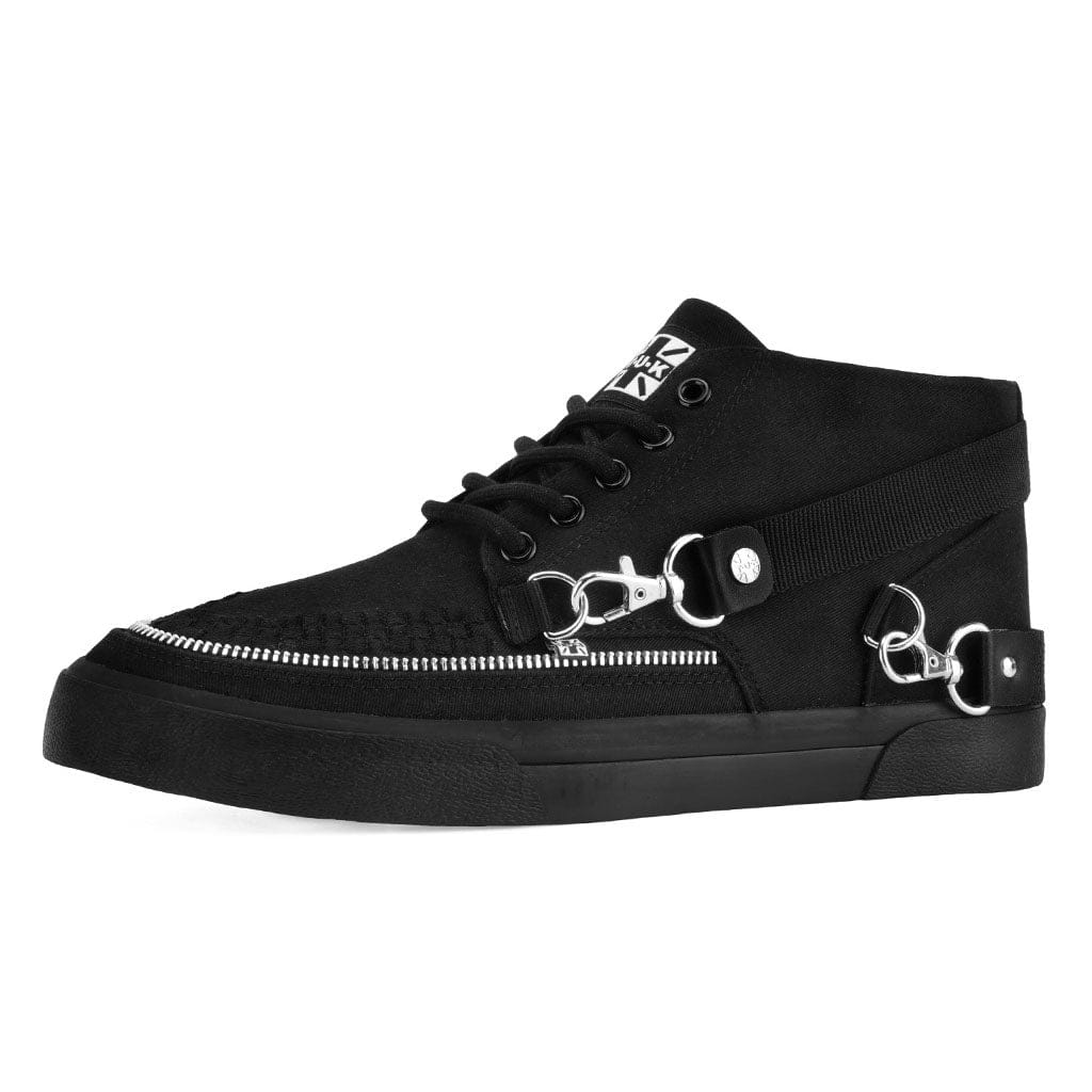 Creeper Bondage Sneaker Mid Top Black Canvas - Image 4
