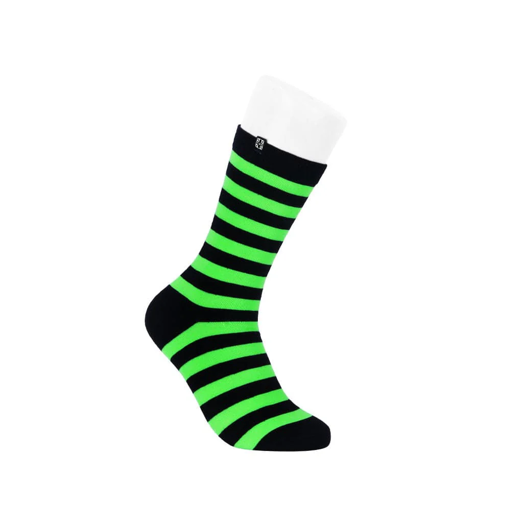Crew Sock Black & Green Stripe Women's - Image 2