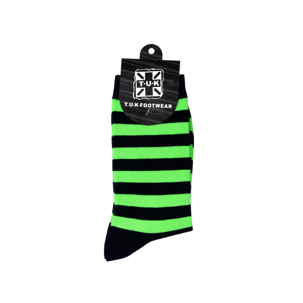 Crew Sock Black & Green Stripe Women's - Image 3