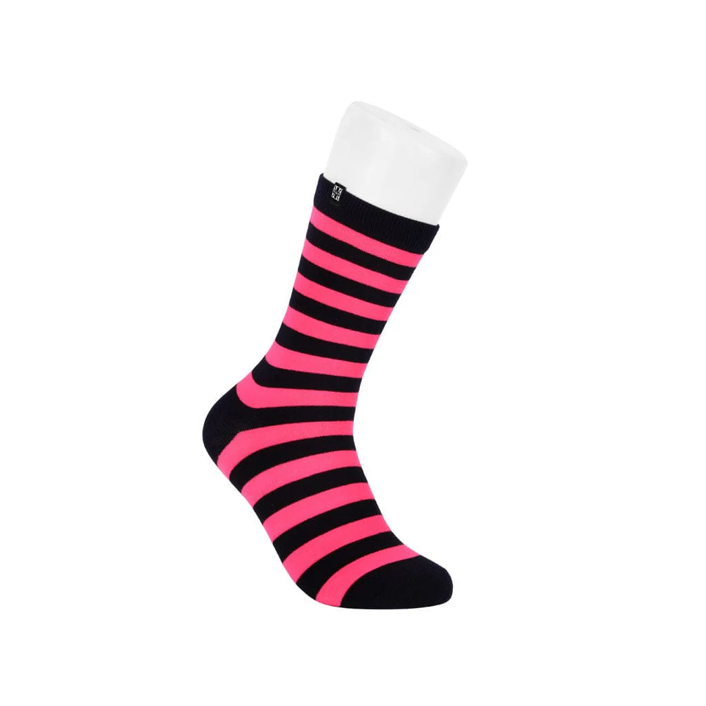 Crew Sock Black & Pink Stripe Men's - Image 2