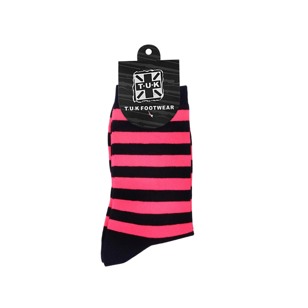 Crew Sock Black & Pink Stripe Men's - Image 3