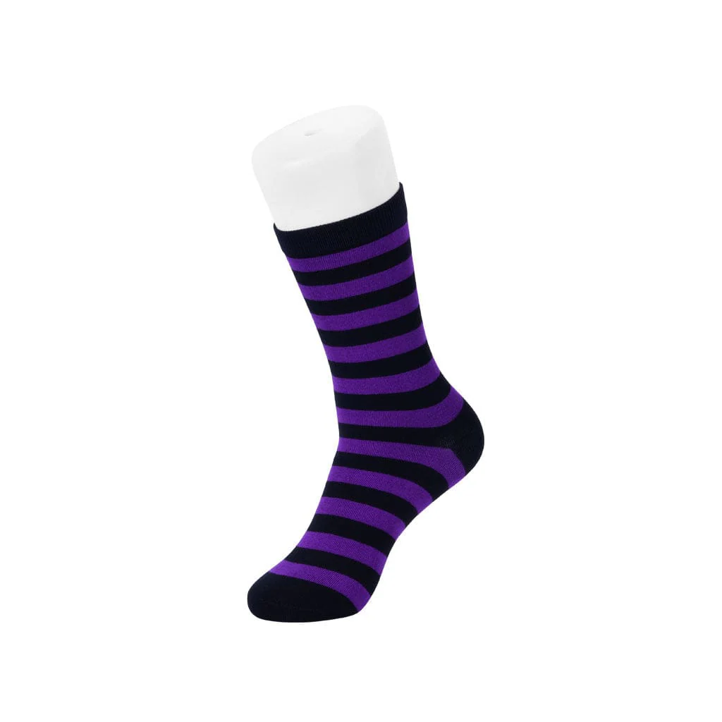 Crew Sock Black & Purple Stripe Men's