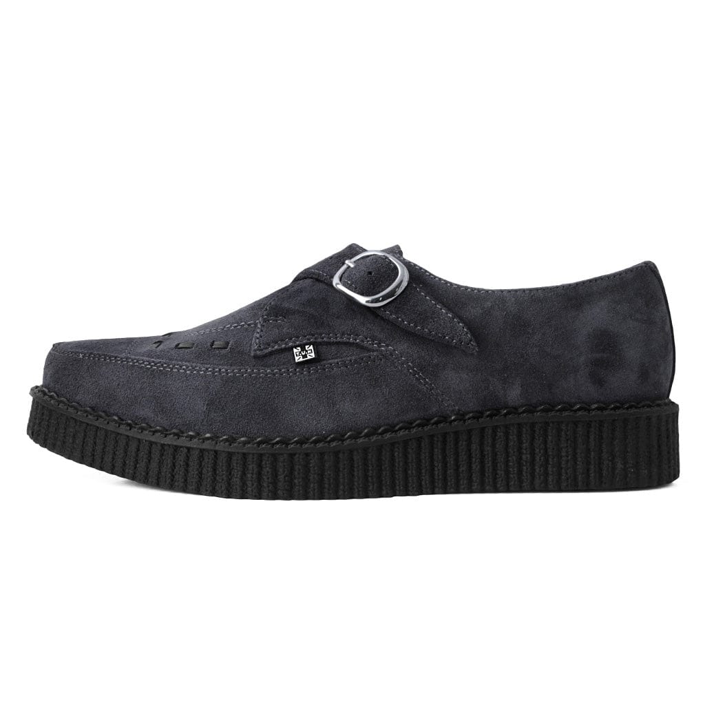 Pointed Creeper Monk Buckle Charcoal Suede