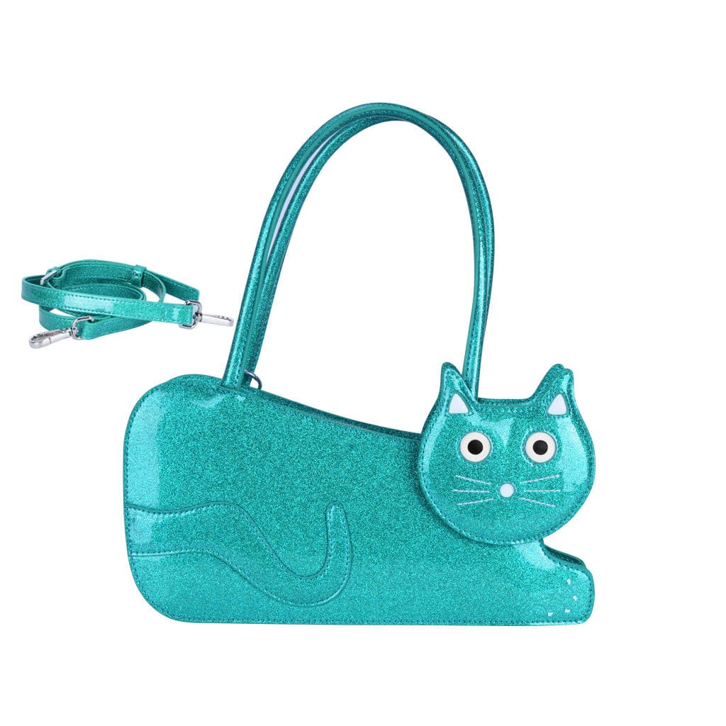 Kitty Handbag Teal Glitter - Image 3