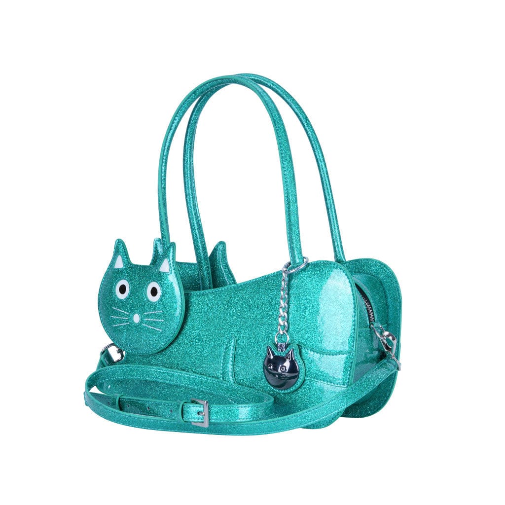 Kitty Handbag Teal Glitter - Image 4