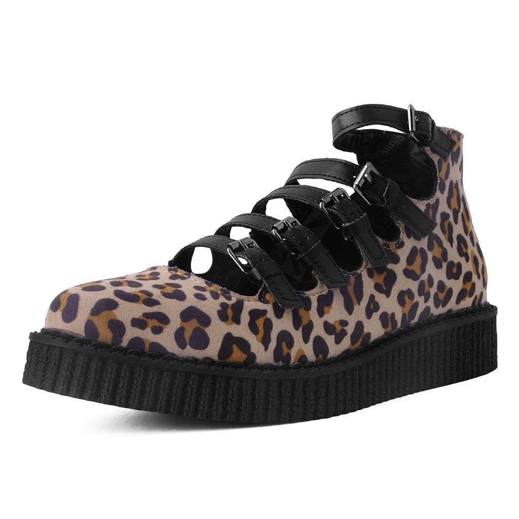 Ballet Creeper Multi-Strap Leopard Vegan Suede - Image 4