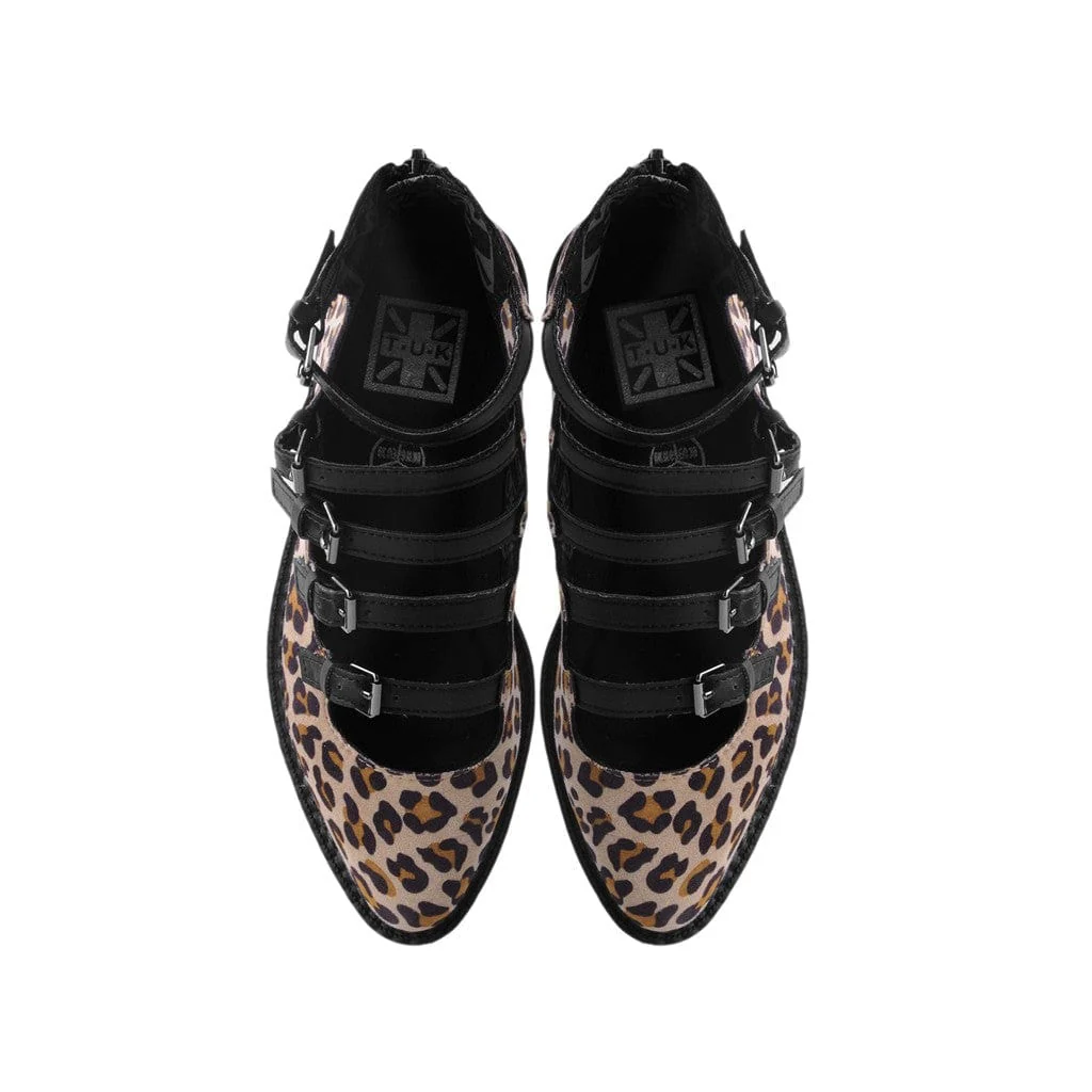 Ballet Creeper Multi-Strap Leopard Vegan Suede - Image 5