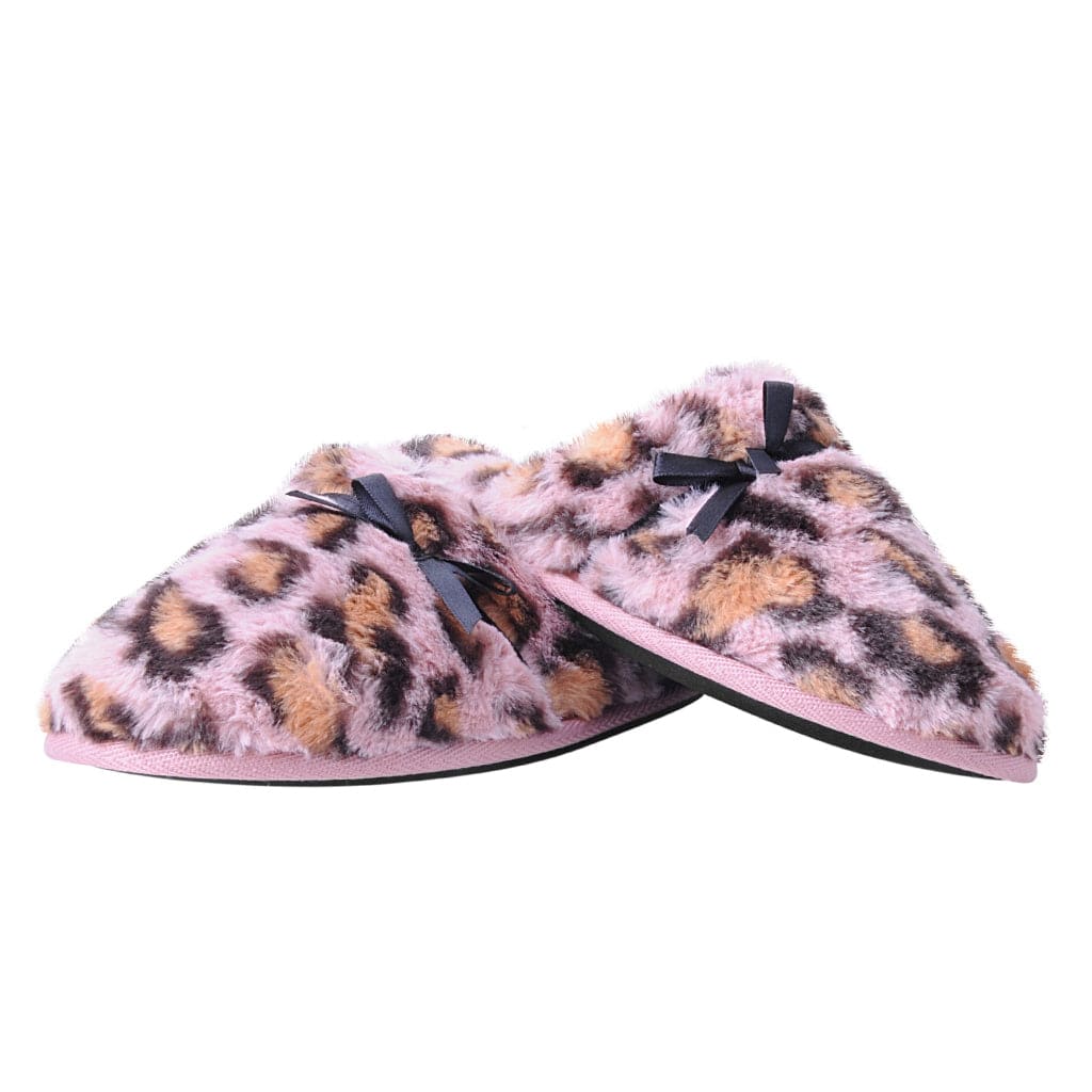 Slipper Pink Leopard Faux Fur - Image 3