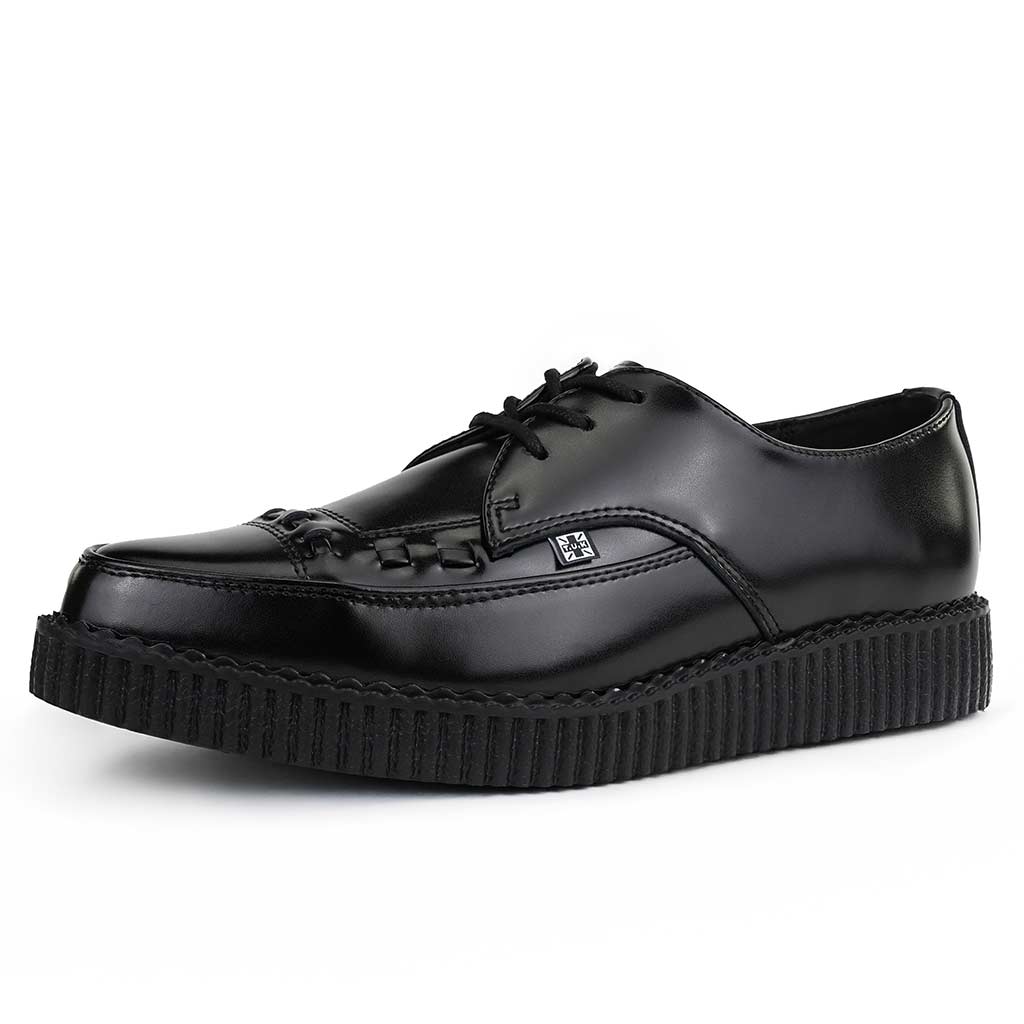 Pointed Creeper Black Leather Tie - Image 2