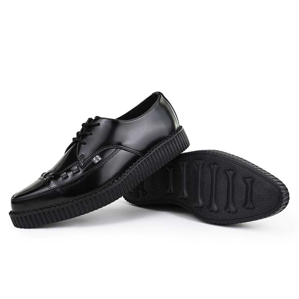 Pointed Creeper Black Leather Tie - Image 3
