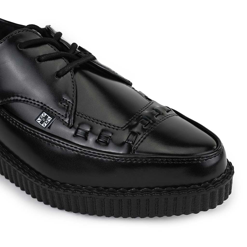 Pointed Creeper Black Leather Tie - Image 4